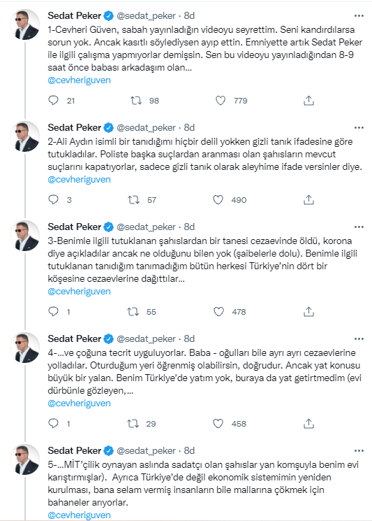 BAE'nin yasak getirdiği öne sürülmüştü: Sedat Peker'den tweet yağmuru - Resim : 1