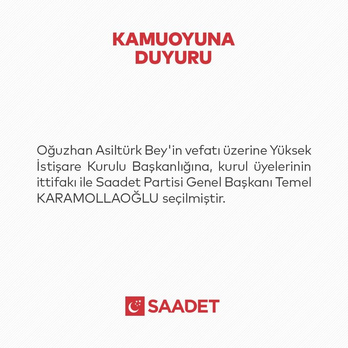 Saadet Partisi'nde Oğuzhan Asiltürk'ün yerine geçecek isim belli oldu - Resim : 1