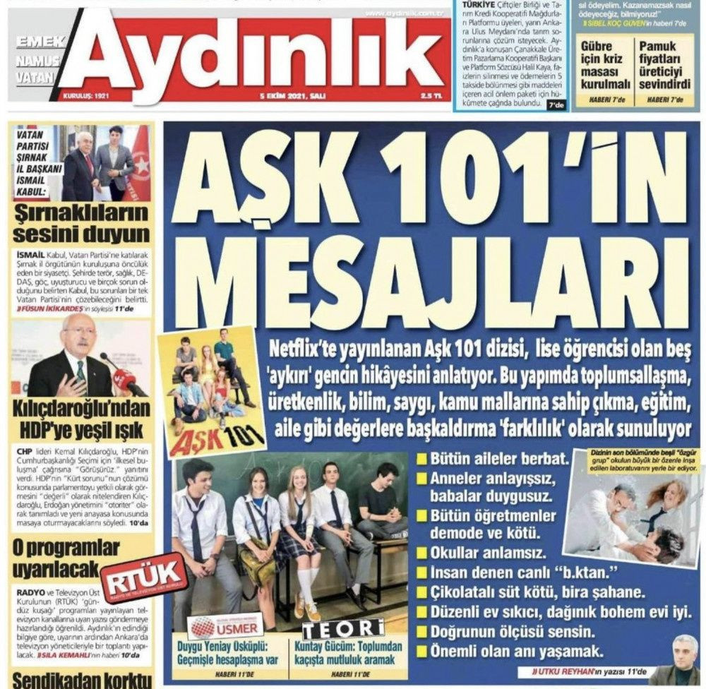 Aydınlık gazetesi Aşk 101'i hedef aldı - Resim : 1