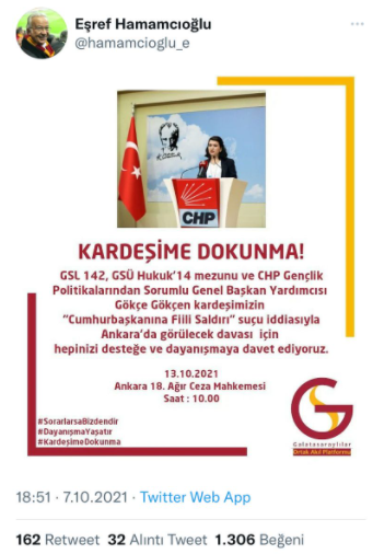 Gökçe Gökçen'e Galatasaray camiasından büyük destek - Resim : 1