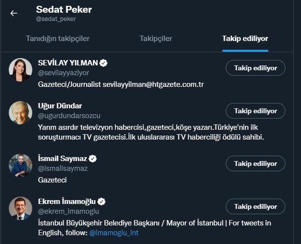 Hiç kimseyi takip etmiyordu: Sedat Peker, o isimleri takibe aldı! - Resim : 1