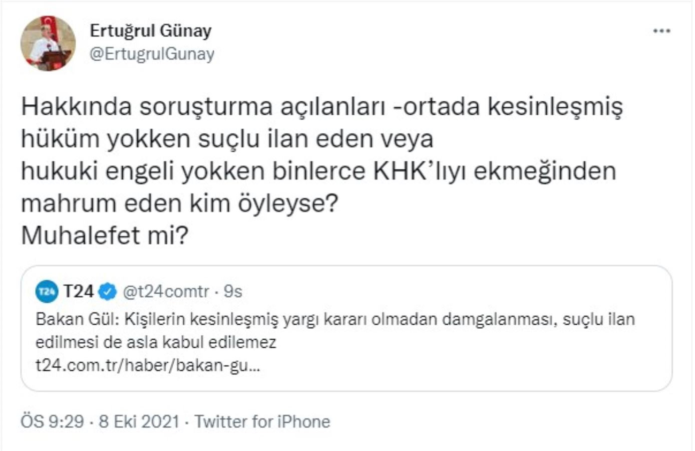 Eski bakan Ertuğrul Günay'dan AKP'yi kızdıracak çıkış! - Resim : 1