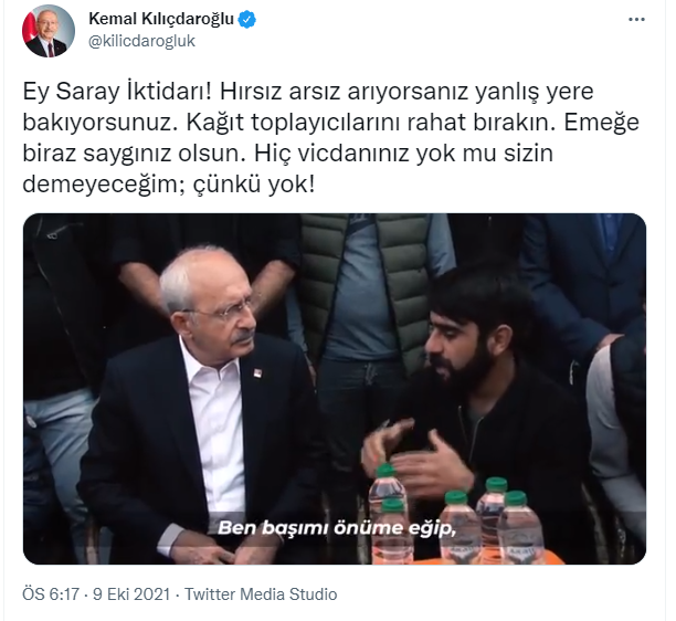 Kılıçdaroğlu, 'Hiç vicdanınız yok mu sizin demeyeceğim; çünkü yok' notuyla paylaştı - Resim : 1