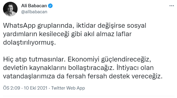 Ali Babacan 'WhatsApp gruplarında akıl almaz laflar dolaşıyormuş' diyerek açıkladı - Resim : 1