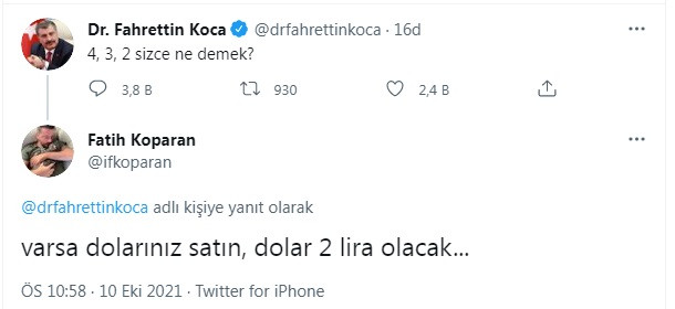 Sağlık Bakanı Fahrettin Koca'dan bir garip tweet! Gelen yanıtlar sosyal medyayı salladı - Resim : 2