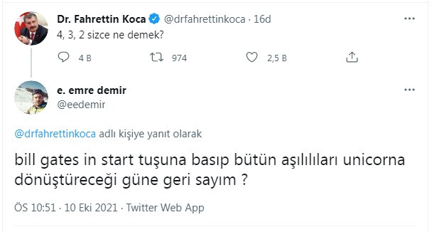 Sağlık Bakanı Fahrettin Koca'dan bir garip tweet! Gelen yanıtlar sosyal medyayı salladı - Resim : 3