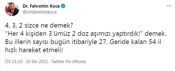 Sağlık Bakanı Fahrettin Koca'dan bir garip tweet! Gelen yanıtlar sosyal medyayı salladı - Resim : 1