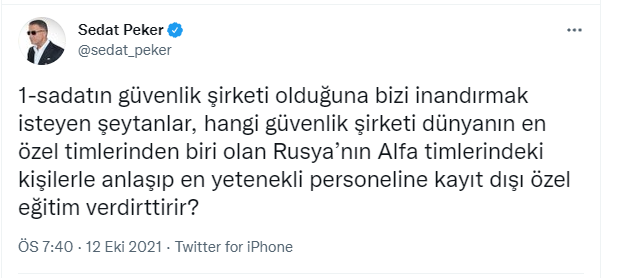 Sedat Peker'den dikkat çeken SADAT iddiaları: 'Rusya’nın Alfa timlerindeki kişilerle anlaşıp...' - Resim : 2