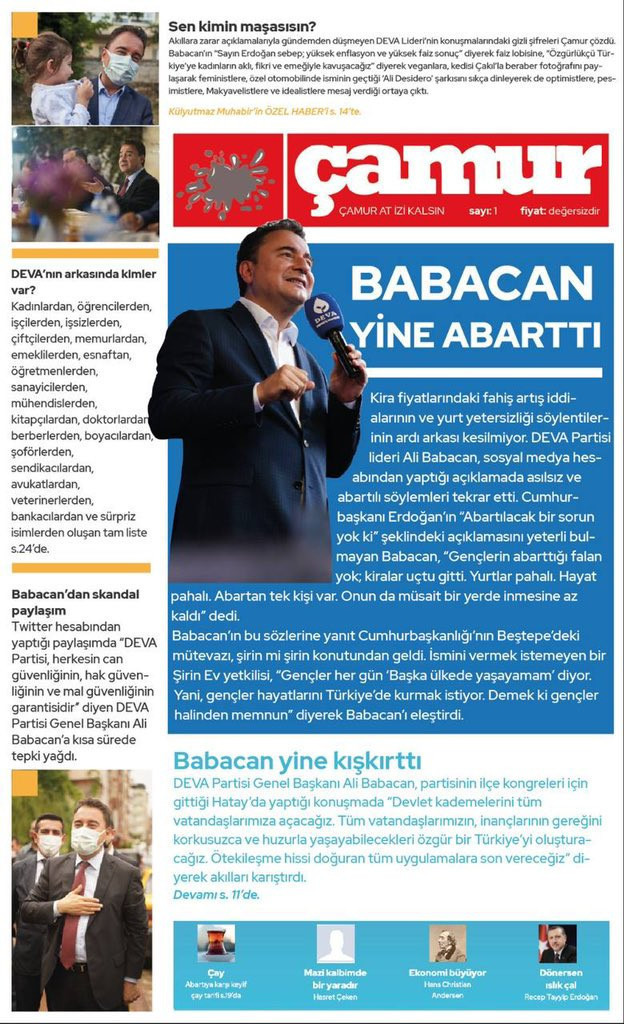 DEVA Partisi 'Çamur' gazetesiyle AKP'ye yakın medyayı böyle ti'ye aldı - Resim : 1
