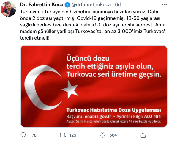 Fahrettin Koca'dan 'Türk aşısı' çağrısı - Resim : 1