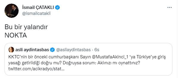 İçişleri Bakanlığı, Mustafa Akıncı'nın Türkiye'ye girişinin yasaklandığı yönündeki iddiaları yalanladı - Resim : 1