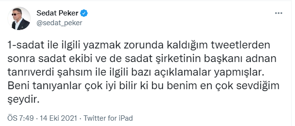 Sedat Peker'den tweet yağmuru! SADAT'a yüklendi, Ergenekon dosyasını açtı - Resim : 1