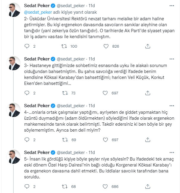 Sedat Peker'den tweet yağmuru! SADAT'a yüklendi, Ergenekon dosyasını açtı - Resim : 2