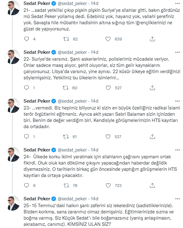 Sedat Peker'den tweet yağmuru! SADAT'a yüklendi, Ergenekon dosyasını açtı - Resim : 6