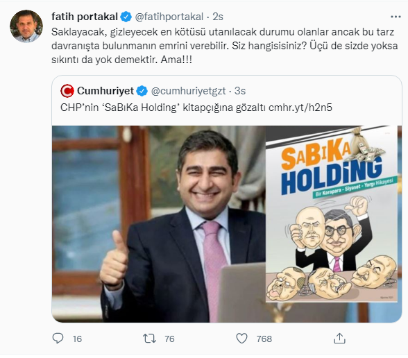 Fatih Portakal'dan 'SaBıKa Holding' çıkışı: Süleyman Soylu'yu kızdıracak sözler! - Resim : 1