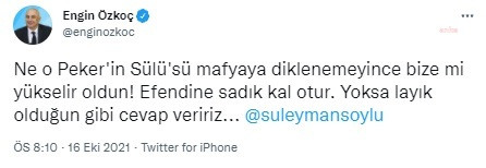 CHP'de 3 isimden Süleyman Soylu'ya Sedat Peker göndermeli sert sözler - Resim : 3