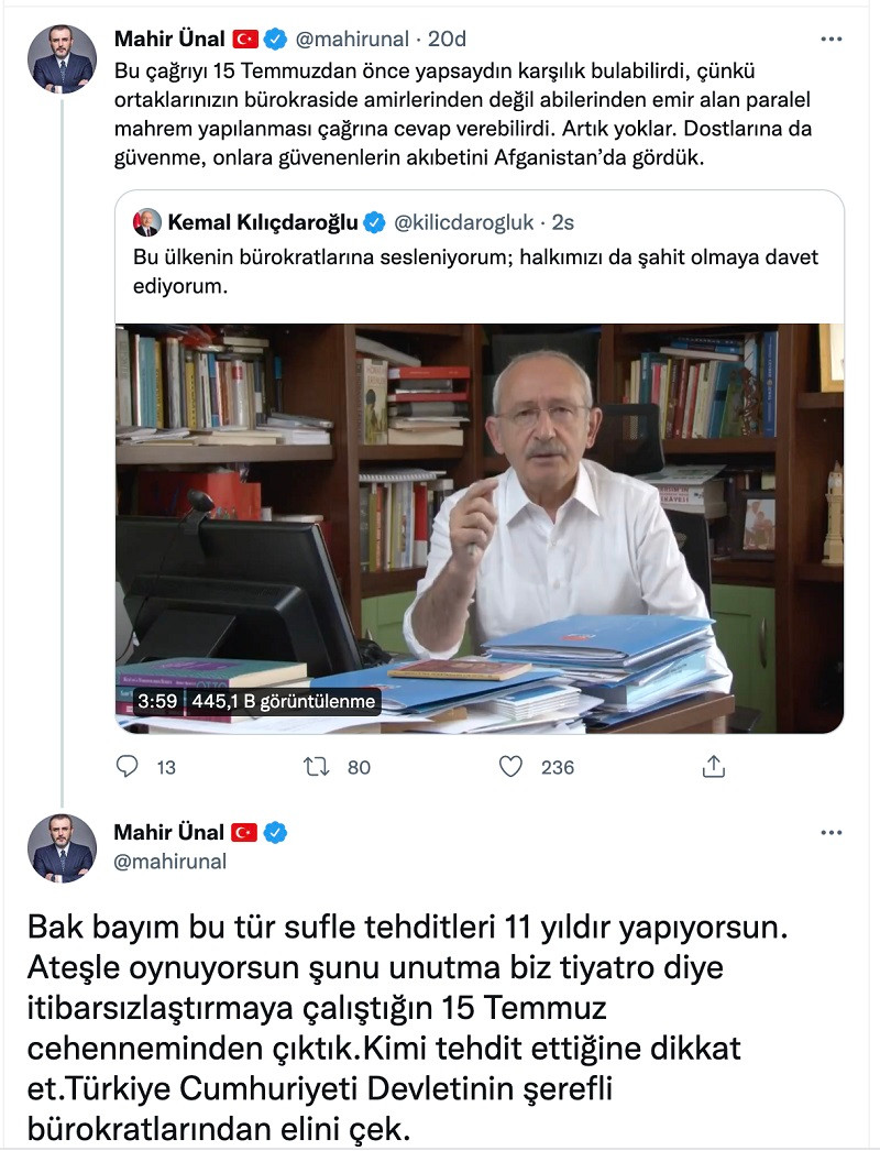 AKP'li Mahir Ünal'dan Kılıçdaroğlu'na: Ateşle oynuyorsun, dikkat et! - Resim : 1