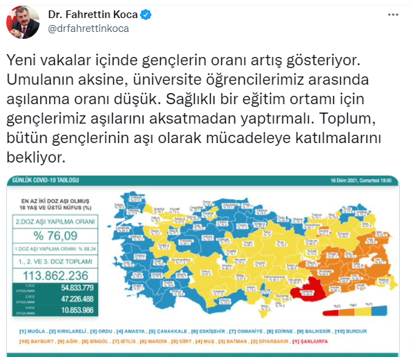 Fahrettin Koca'dan gençlere aşı çağrısı - Resim : 1