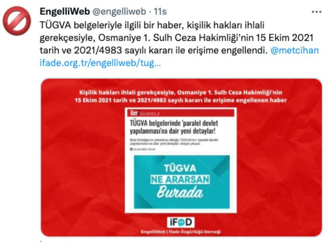 TÜGVA haberine erişim engeli kararı! - Resim : 1