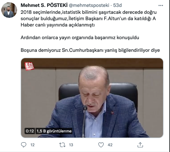 Erdoğan 'anket şirketlerine güvenim kalmadı' dedi, ORC Araştırma Müdürü'nden yanıt geldi - Resim : 1