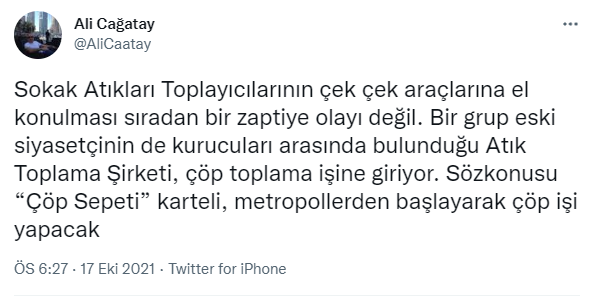 Atık işçilerine yönelik baskılara ilişkin çarpıcı iddia: Eski siyasiler 'Atık Toplama Şirketi' mi kurdu? - Resim : 1