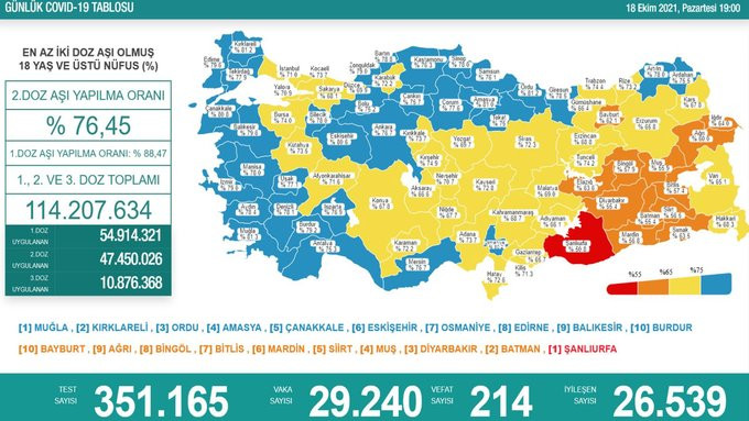 Türkiye'de koronavirüsten 214 kişi daha hayatını kaybetti! 29 bin 240 yeni vaka var - Resim : 1