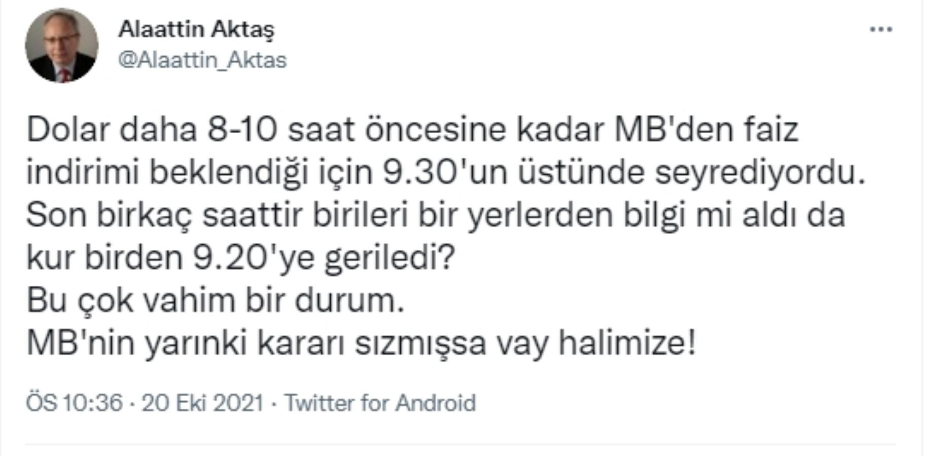 Merkez Bankası'nın açıklamadığı karar sızdı mı? 'Bu çok vahim bir durum...' - Resim : 1