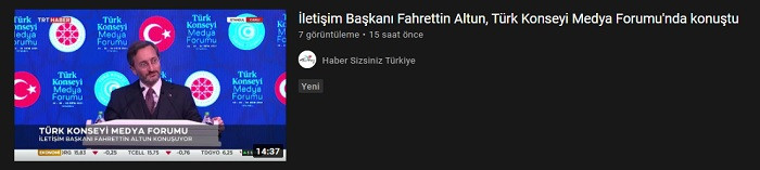 Fahrettin Altun'un konuşması İletişim Başkanlığı'nın YouTube kanalından silindi, yerine 37 saniyelik video kondu! - Resim : 2