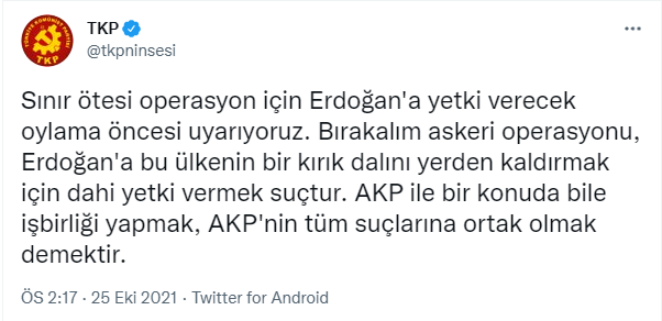TKP: 'Erdoğan'a bu ülkenin bir kırık dalını yerden kaldırmak için dahi yetki vermek suçtur' - Resim : 1