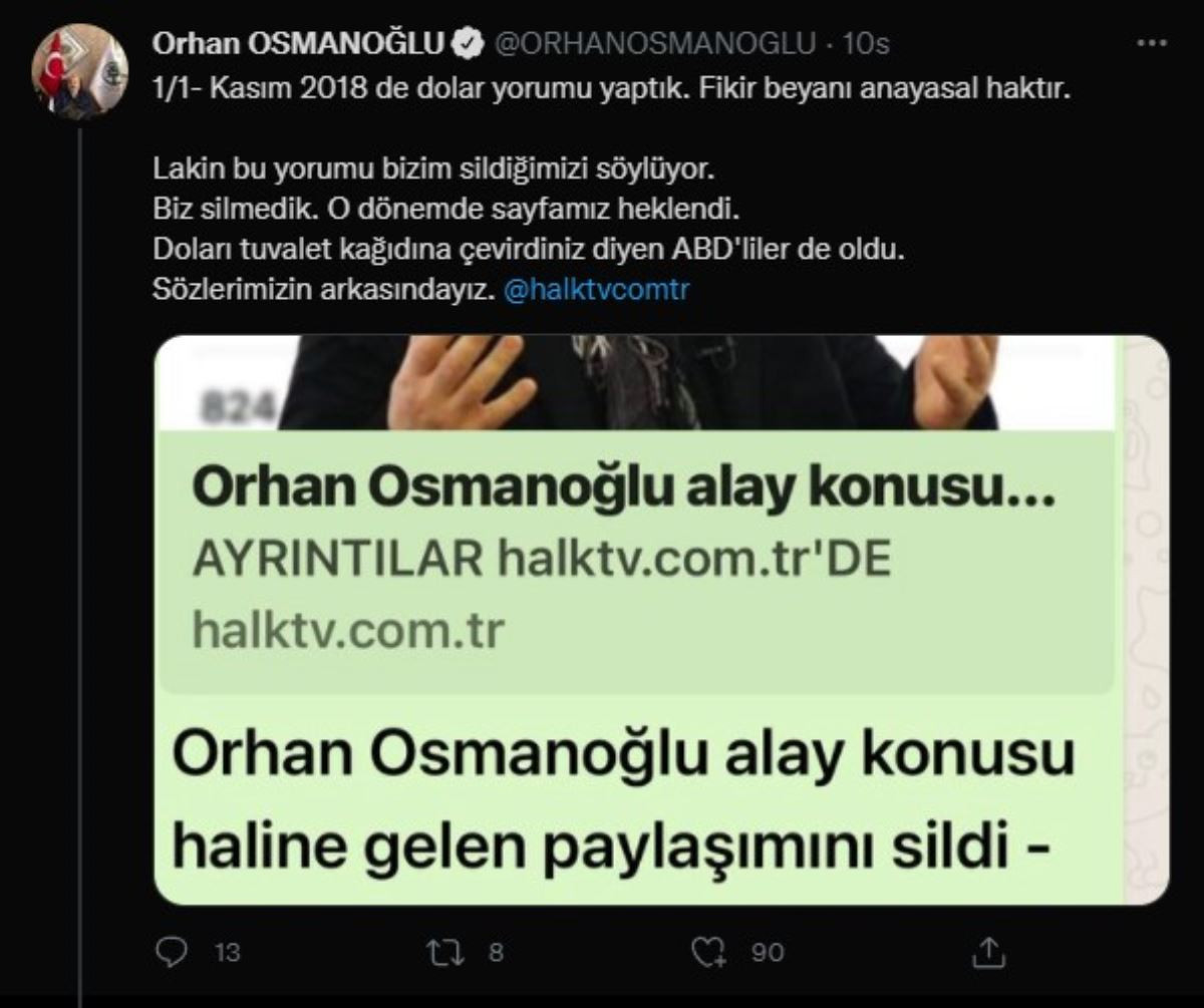 Ünlü dolar tweetini silen Orhan Osmanoğlu: O dönemde sayfamız heklendi - Resim : 2