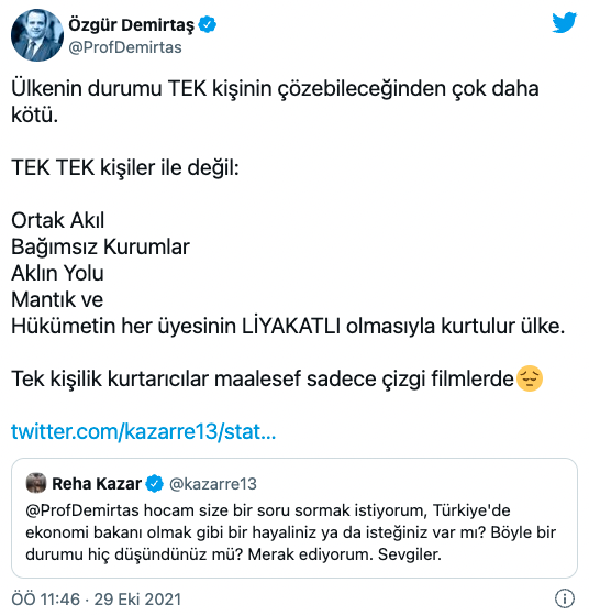 Özgür Demirtaş'tan 'Bakan olmak ister misiniz?' sorusuna dikkat çeken yanıt - Resim : 1