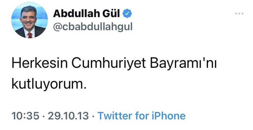 Abdullah Gül'ün 29 Ekim mesajı gündem oldu - Resim : 1