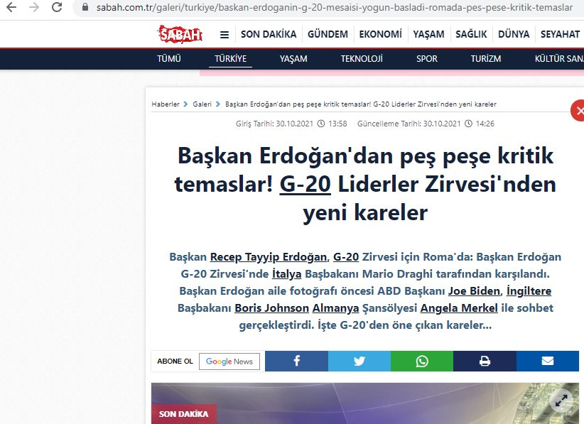 Sabah Erdoğan’ın 'ayaküstü' sohbetlerini kritik temas olarak duyurdu - Resim : 1
