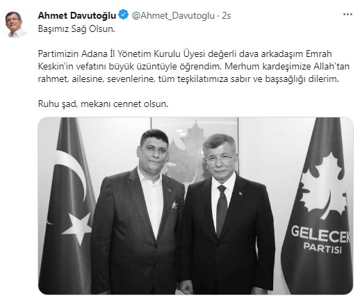 Gelecek Partisi'ni yıkan haber! Acı haberi Ahmet Davutoğlu duyurdu - Resim : 1