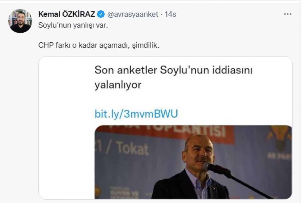 Avrasya Araştırma'nın sahibi Kemal Özkiraz'dan Süleyman Soylu'ya çarpıcı anket yanıtı - Resim : 2