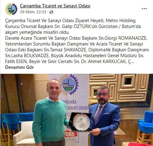 AKP'li başkandan Metro Holding'in firari sahibi Galip Öztürk'e plaket - Resim : 1