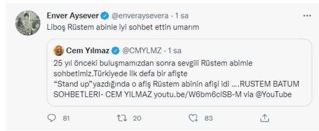 Cem Yılmaz ve Enver Aysever birbirine girdi, Aysever Twitter hesabını gizledi! - Resim : 2