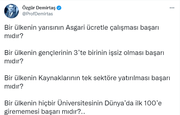 'Konuşmayacağım' demişti, kendini tutamadı: Özgür Demirtaş, Türkiye'nin durumunu böyle anlattı - Resim : 1