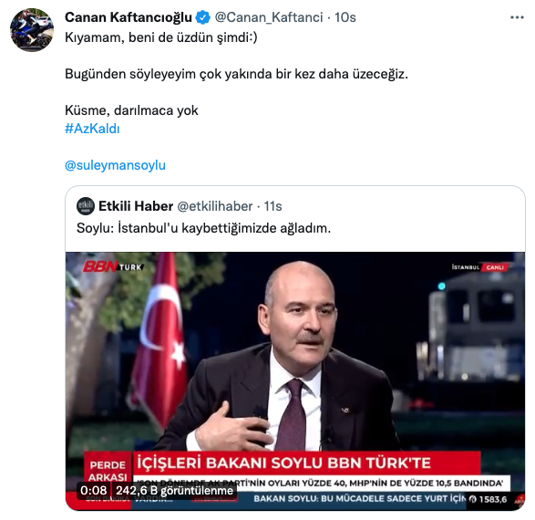 Canan Kaftancıoğlu, Süleyman Soylu'yu böyle 'ti'ye aldı: Kıyamam beni de üzdün şimdi... - Resim : 1
