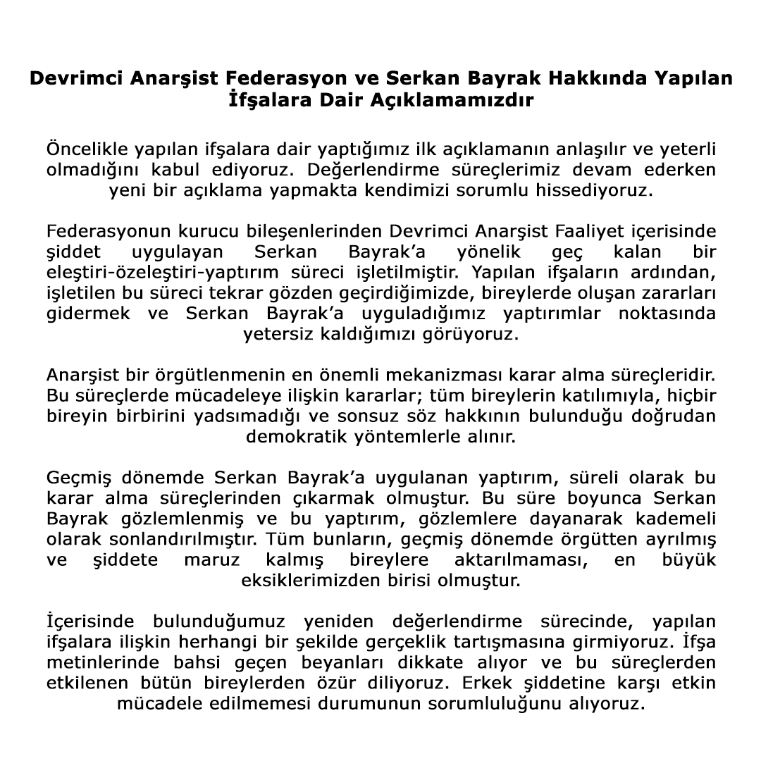 Anarşist Kadınlar'ın ifşası sonuç verdi: Erkek şiddeti nedeniyle Serkan Bayrak'ın DAF ile ilişkisine son verildi - Resim : 2