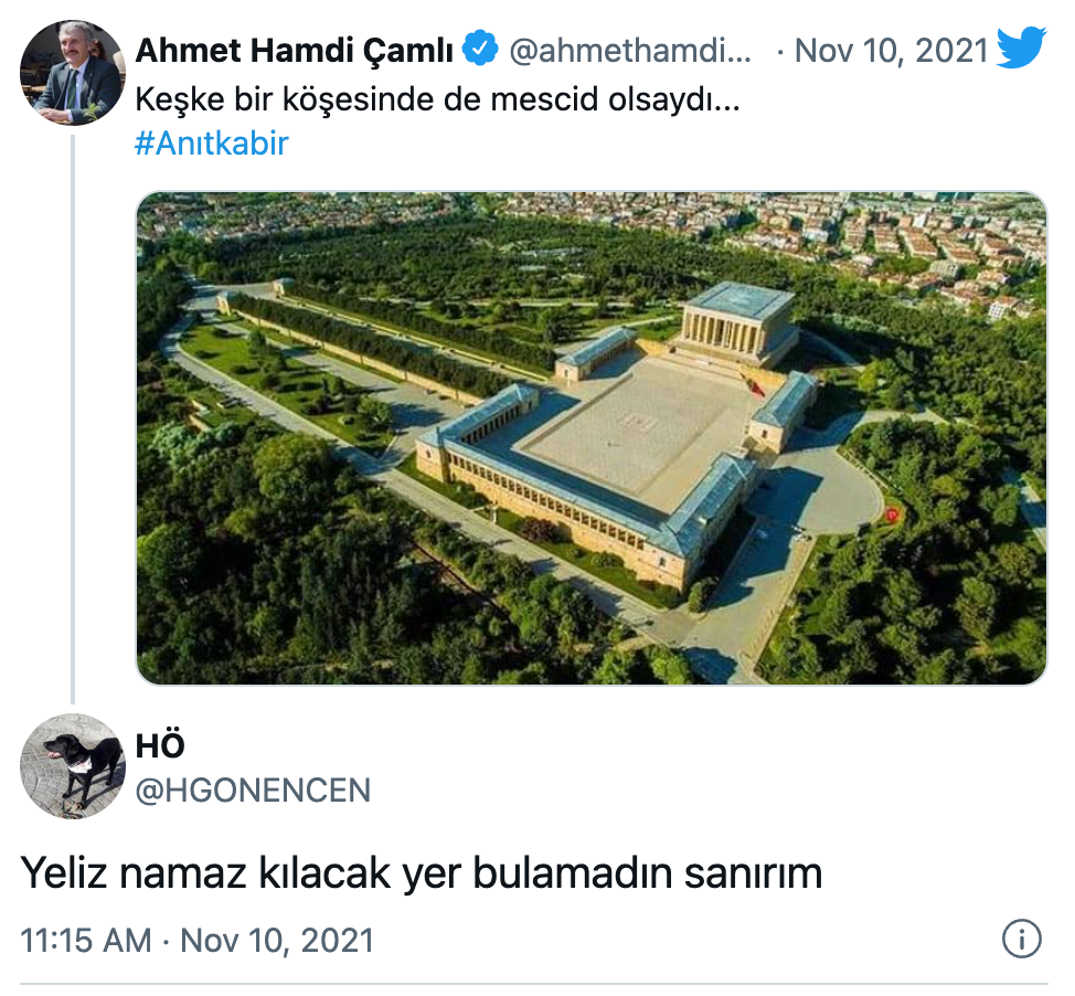 Anıtkabir’e mescit isteyen AKP’li Ahmet Hamdi Çamlı'ya yanıt geldi: 'Sen evde kılabilirsin Yeliz' - Resim : 2