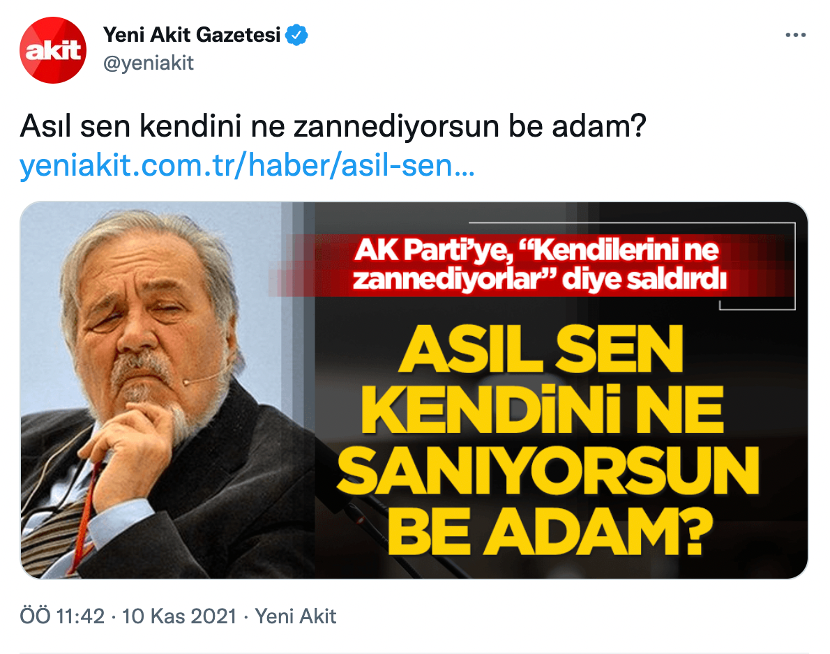 Akit'in hedefinde bu kez İlber Ortaylı var: 'Her konuda ahkam kesmeyi alışkanlık haline getiren...' - Resim : 1