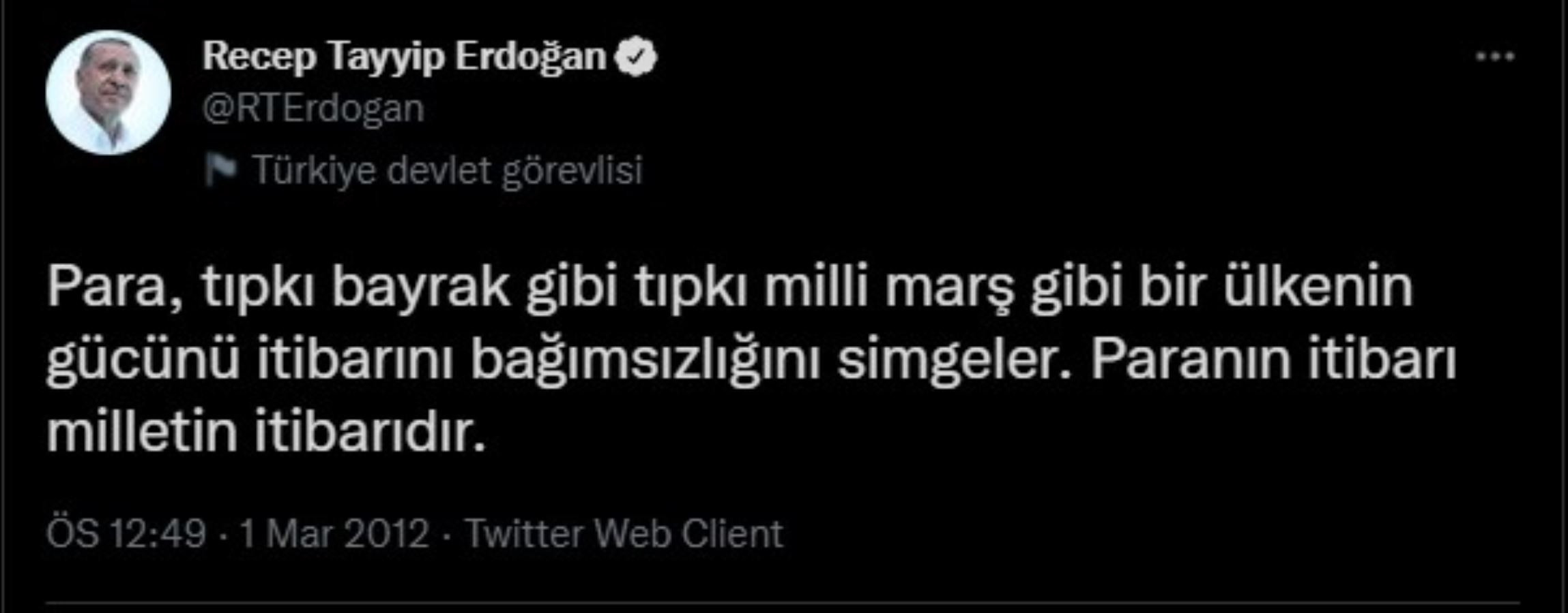 Dolar 10 lira olunca Erdoğan'ın 2012'deki paylaşımı gündem oldu - Resim : 1