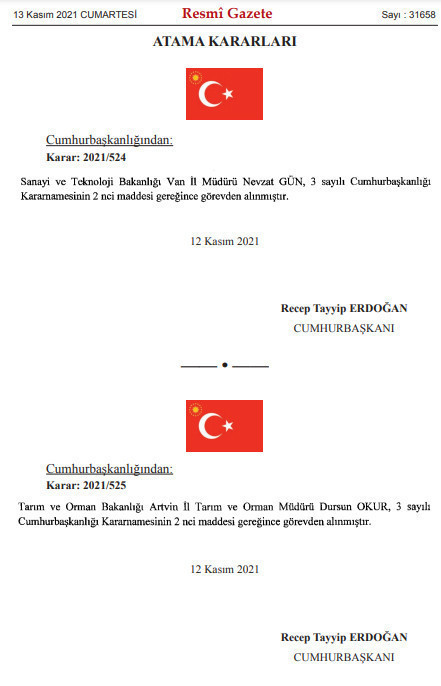 Erdoğan imzaladı: 2 müdür görevden alındı! - Resim : 1