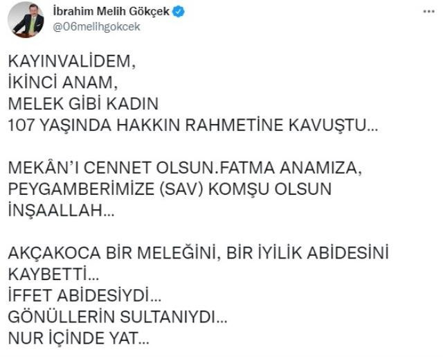 Melih Gökçek'in acı günü: 107 yaşında hayatını kaybetti! - Resim : 1