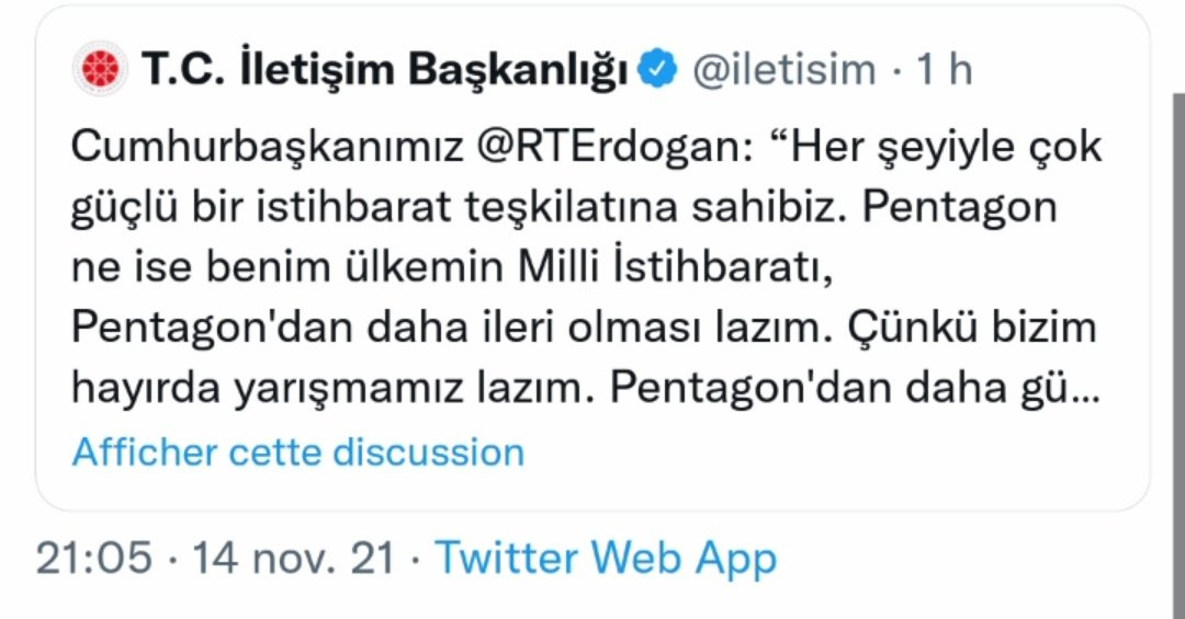 Erdoğan, ABD Savunma Bakanlığı'yla MİT'i karşılaştırdı: İletişim Başkanlığı hatayı fark edince tweeti sildi! - Resim : 1