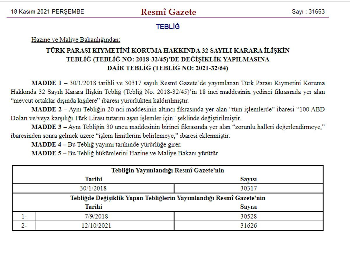 Resmi Gazete'de yayımlandı: Döviz bürolarında 'kimlik ibrazı' için yeni karar! - Resim : 1