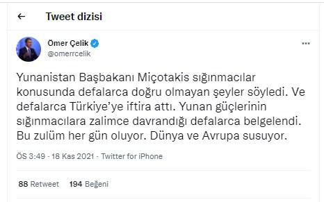 AKP'den Yunanistan Başbakanı Miçotakis'e sığınmacı yanıtı - Resim : 1