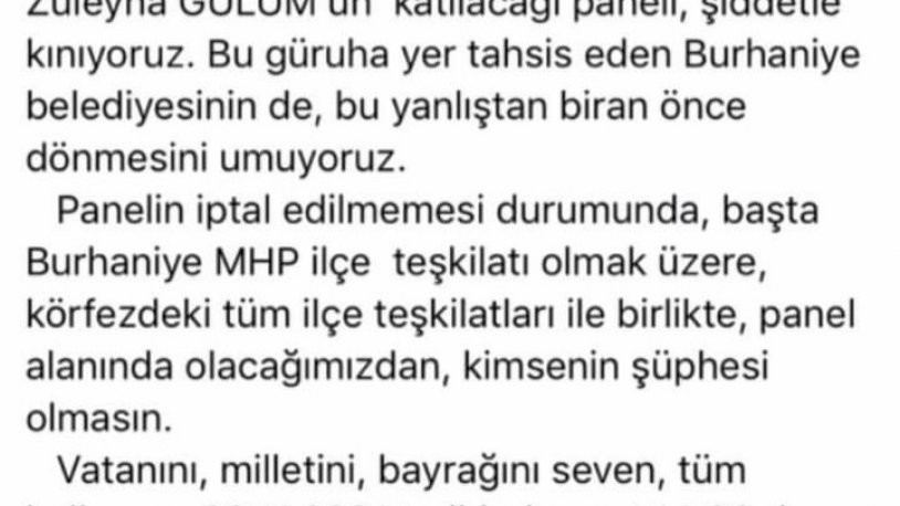 MHP'den HDP Milletvekili Züleyha Gülüm'ün katılacağı paneli basma tehdidi - Resim : 1