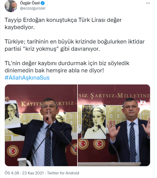 CHP'li Özgür Özel'den Erdoğan'a: 'Biz söyledik dinlemedin bak hemşire abla ne diyor' - Resim : 1